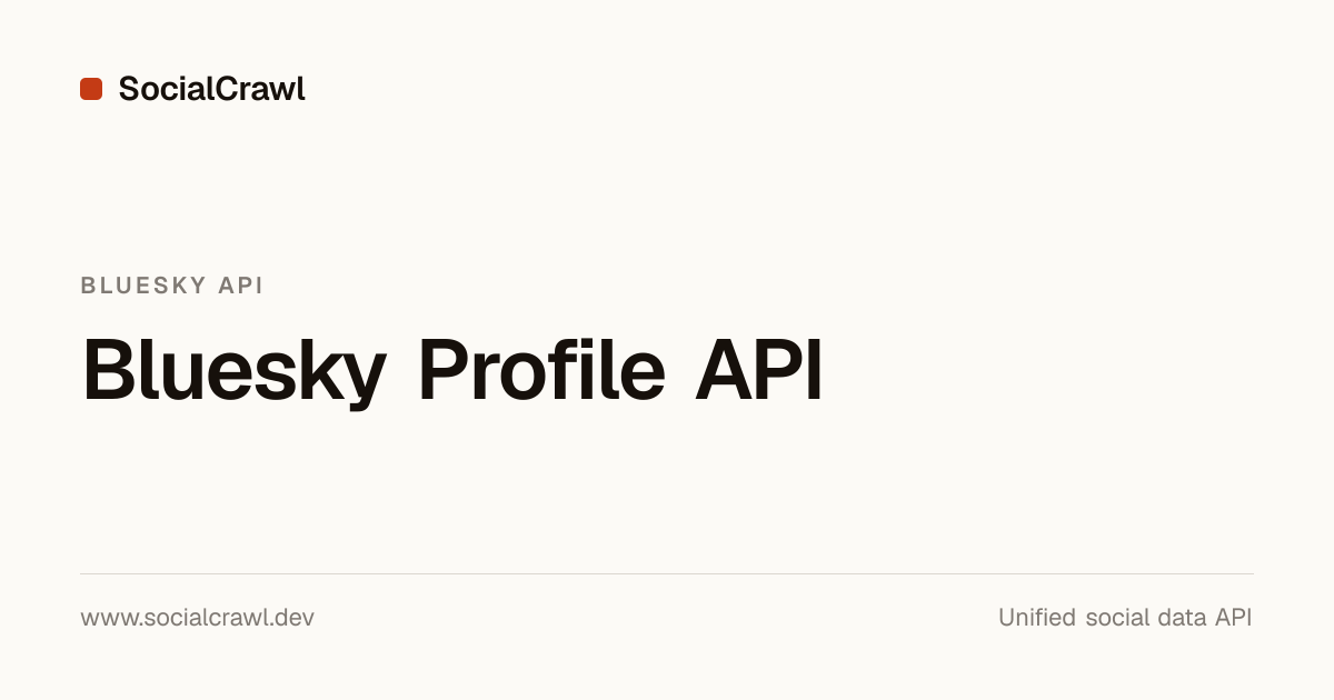 Bluesky Profile API: Scrape User Data | SocialCrawl