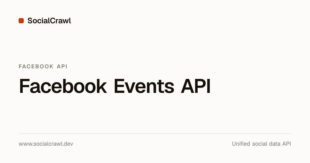 Facebook Events API: List City Events | SocialCrawl
