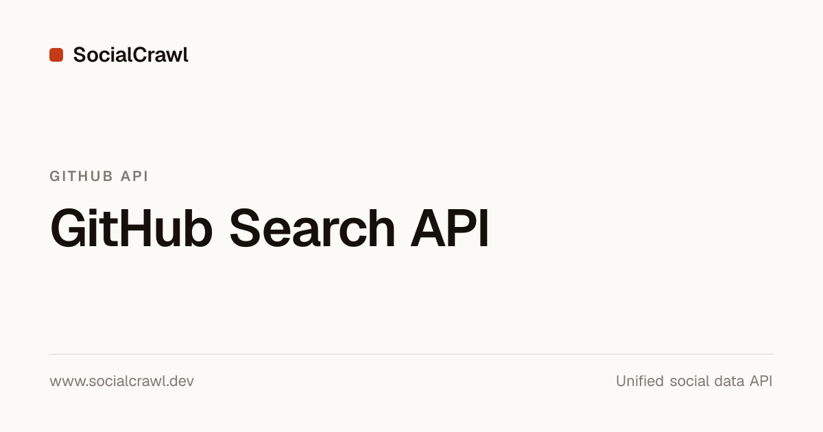 GitHub Search API: Find Issues & PRs | SocialCrawl